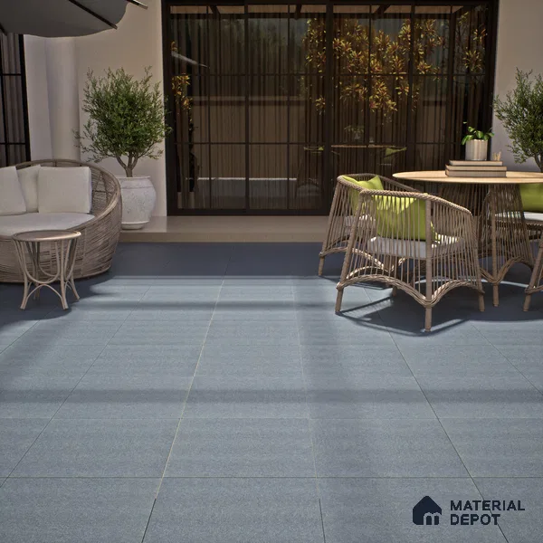 Punch Wall & Floor Tile TL 05345 Strada Terrazzo Ocean 16 inch x 16 inch Vitrified Punch Matte Finish - 12 mm | Suitable for Parking, Balcony, Courtyard, Bathroom, Terrace | Pattern Alignment May Vary | 2-3 mm Spacer is Mandatory