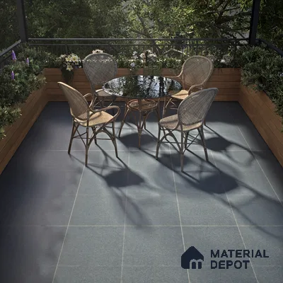 Punch Wall & Floor Tile TL 05345 Strada Terrazzo Ocean 16 inch x 16 inch Vitrified Punch Matte Finish - 12 mm | Suitable for Parking, Balcony, Courtyard, Bathroom, Terrace | Pattern Alignment May Vary | 2-3 mm Spacer is Mandatory