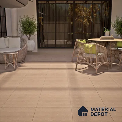 Plain Punch Floor Tile TL 05346 Strada Unix Bowen 16 inch x 16 inch Vitrified Punch Matte Finish - 12 mm | Suitable for Parking, Balcony, Courtyard, Patio, Terrace (Sample)