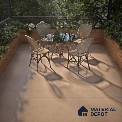 Plain Punch Floor Tile TL 05346 Strada Unix Bowen 16 inch x 16 inch Vitrified Punch Matte Finish - 12 mm | Suitable for Parking, Balcony, Courtyard, Patio, Terrace (Sample)