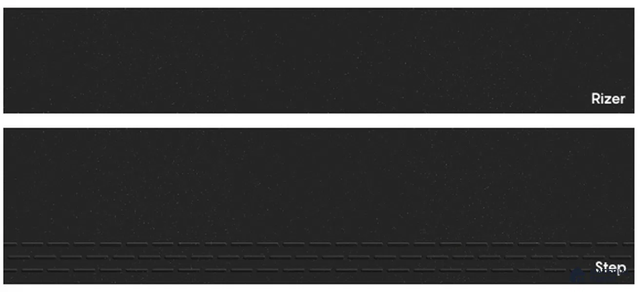 Plain Rock Black 900x300 mm Step Tile Satin Matte Finish TL 07983 Vitrified Full Body - 10 mm