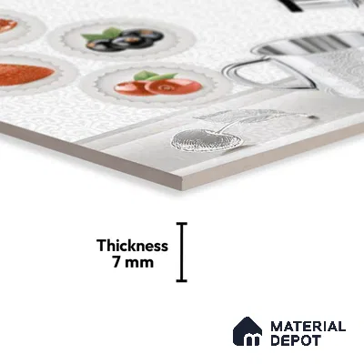 TL 01766 B KT 1 Cutlery White 18 x 12 inch Glossy Finish Ceramic Wall Tile - 7 mm