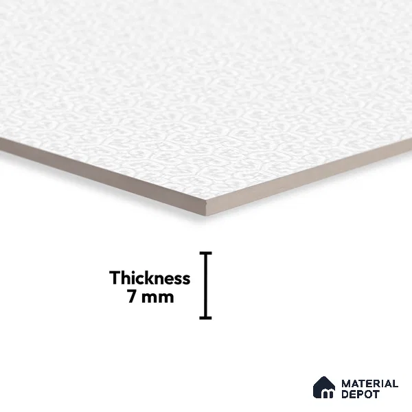 TL 01766 C KT 2 Cutlery White 18 x 12 inch Glossy Finish Ceramic Wall Tile - 7 mm