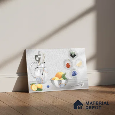 Patterned Wall Tile TL 01766 A Plain Snow White 18 x 12 inch Glossy Finish Ceramic Tile - 7 mm