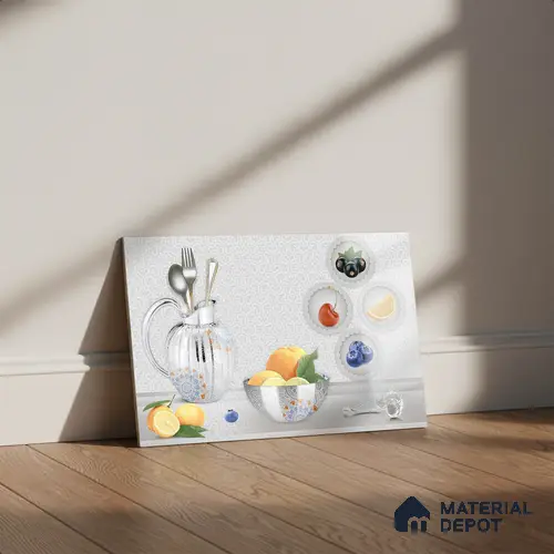 Patterned Wall Tile TL 01766 A Plain Snow White 18 x 12 inch Glossy Finish Ceramic Tile - 7 mm