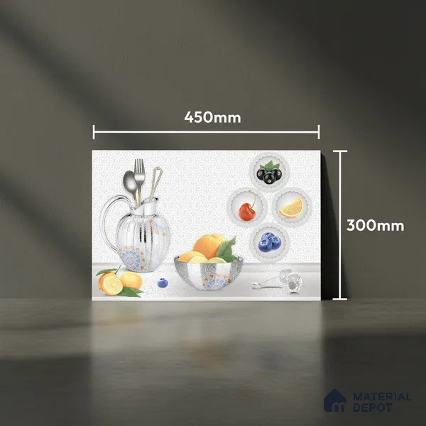 Patterned Wall Tile TL 01766 A Plain Snow White 18 x 12 inch Glossy Finish Ceramic Tile - 7 mm