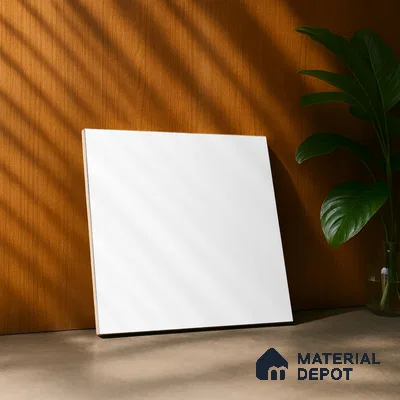 Plain Tile TL 05217 B Zellige Frosty White 1 ft x 1 ft Vitrified Matte Finish - 9 mm | Suitable for Kitchen, Bathroom, Balcony Floor & Wall (Sample)