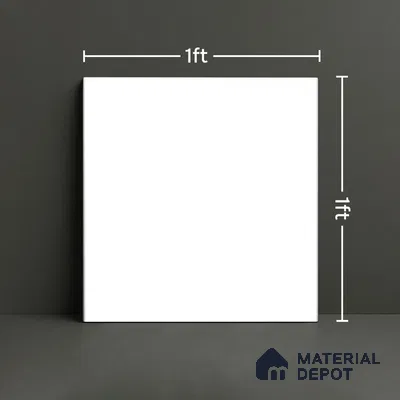 Plain Tile TL 05217 B Zellige Frosty White 1 ft x 1 ft Vitrified Matte Finish - 9 mm | Suitable for Kitchen, Bathroom, Balcony Floor & Wall (Sample)