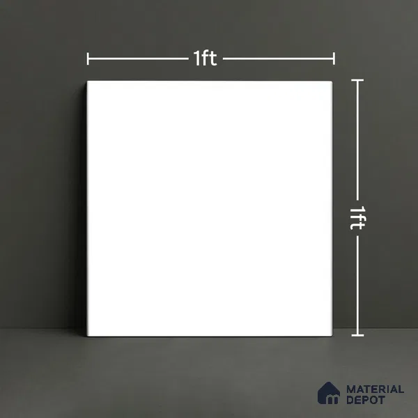 Plain Tile TL 05217 B Zellige Frosty White 1 ft x 1 ft Vitrified Matte Finish - 9 mm | Suitable for Kitchen, Bathroom, Balcony Floor & Wall (Sample)