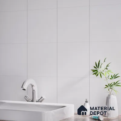 Plain Tile TL 05217 B Zellige Frosty White 1 ft x 1 ft Vitrified Matte Finish - 9 mm | Suitable for Kitchen, Bathroom, Balcony Floor & Wall (Sample)