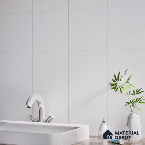 Plain Tile TL 05217 B Zellige Frosty White 1 ft x 1 ft Porcelain Matte Finish - 9 mm | Suitable for Kitchen, Bathroom, Balcony Floor & Wall