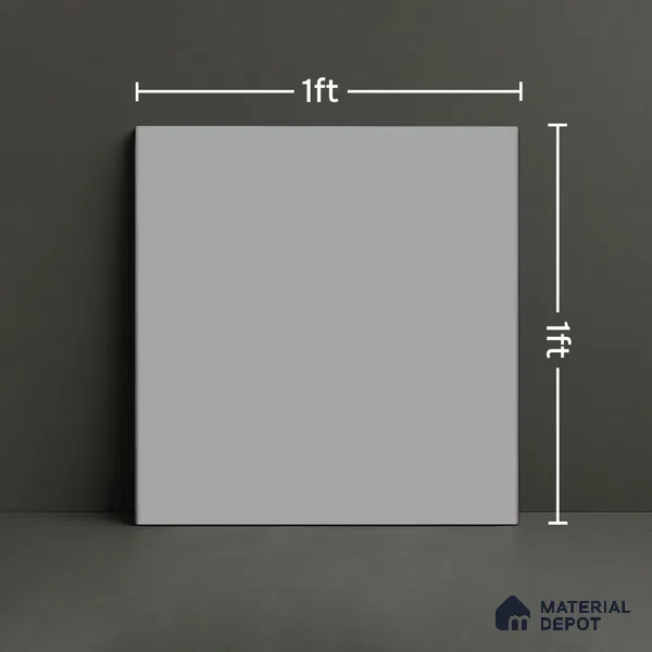 Plain Tile TL 05217 Zellige Plain Grey 1 ft x 1 ft Vitrified Matte Finish - 9 mm | Suitable for Kitchen, Bathroom, Balcony Floor & Wall