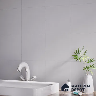 Plain Tile TL 05217 Zellige Plain Grey 1 ft x 1 ft Vitrified Matte Finish - 9 mm | Suitable for Kitchen, Bathroom, Balcony Floor & Wall