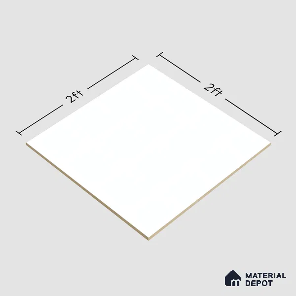 Plain Wall & Floor Tile TL 05349 B Neutra Base White 2 ft x 2 ft Vitrified Matte Finish - 9 mm | Suitable for Kitchen, Bathroom & Balcony Walls (Sample)