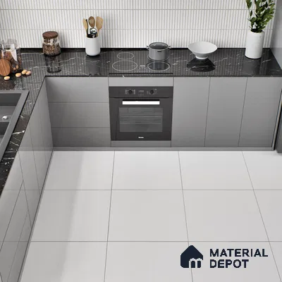 Plain Wall & Floor Tile TL 05349 B Neutra Base White 2 ft x 2 ft Vitrified Matte Finish - 9 mm | Suitable for Kitchen, Bathroom & Balcony Walls (Sample)