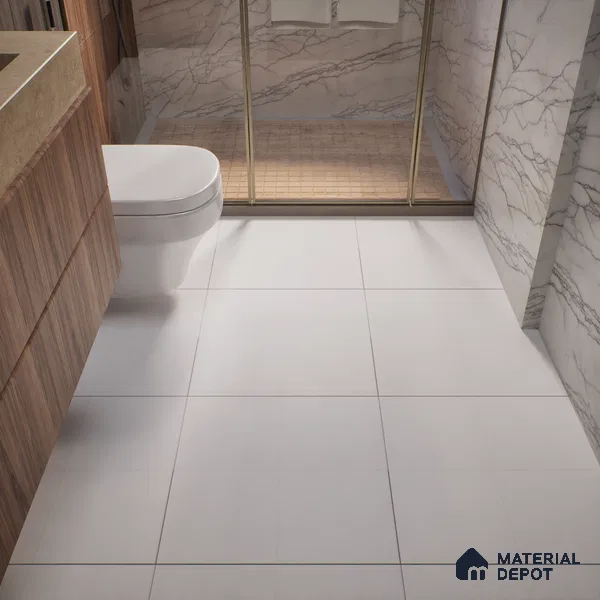Plain Wall & Floor Tile TL 05349 B Neutra Base White 2 ft x 2 ft Vitrified Matte Finish - 9 mm | Suitable for Kitchen, Bathroom & Balcony Walls (Sample)