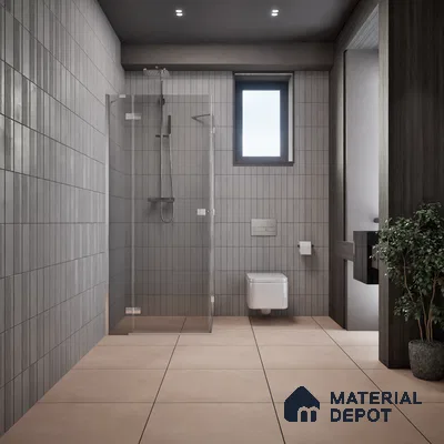Plain Wall & Floor Tile TL 05350 B Neutra Cloud Ash Light 2 ft x 2 ft Vitrified Carving Matte Finish - 9 mm | Suitable for Bedroom, Balcony, Foyer, Dining