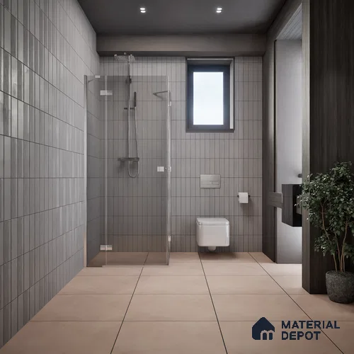 Plain Wall & Floor Tile TL 05350 B Neutra Cloud Ash Light 2 ft x 2 ft Vitrified Carving Matte Finish - 9 mm | Suitable for Bedroom, Balcony, Foyer, Dining
