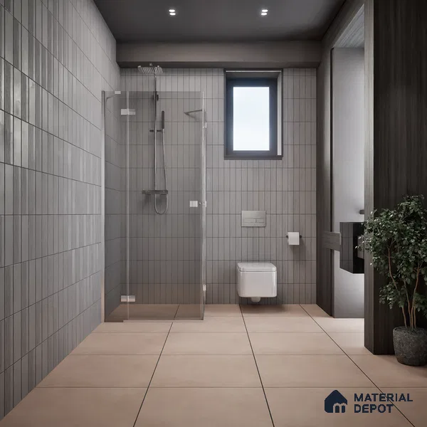Plain Wall & Floor Tile TL 05350 B Neutra Cloud Ash Light 2 ft x 2 ft Vitrified Carving Matte Finish - 9 mm | Suitable for Bedroom, Balcony, Foyer, Dining