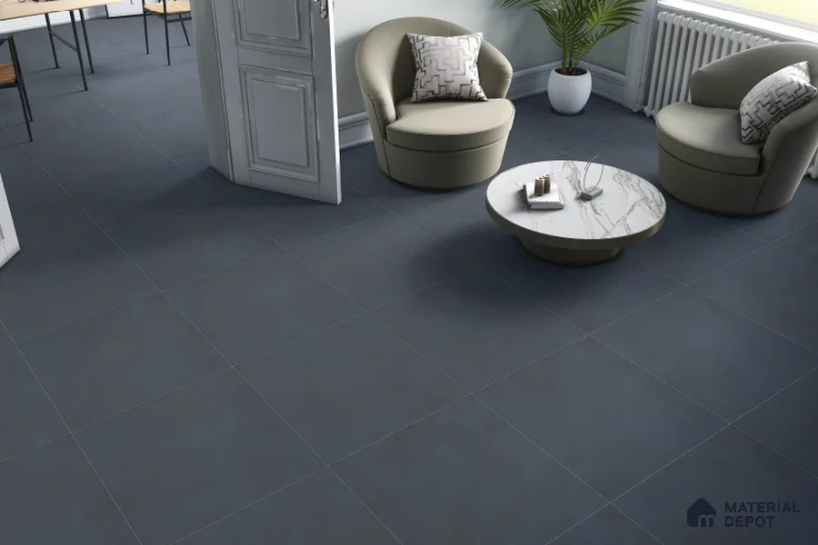 Plain Wall & Floor Tile TL 05350 C Neutra Cloud Grey 2 ft x 2 ft Vitrified Carving Matte Finish - 9 mm | Suitable for Bedroom, Balcony, Foyer, Dining (Sample)