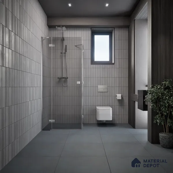 Plain Wall & Floor Tile TL 05350 C Neutra Cloud Grey 2 ft x 2 ft Vitrified Carving Matte Finish - 9 mm | Suitable for Bedroom, Balcony, Foyer, Dining (Sample)