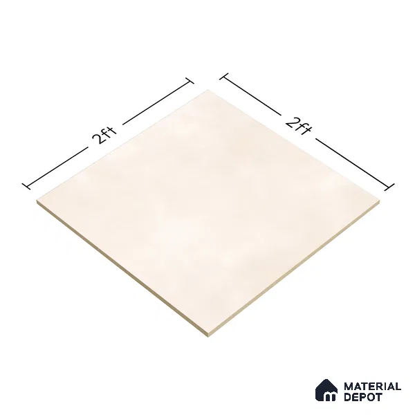 Plain Wall & Floor Tile TL 05350 D Neutra Cloud Dune 2 ft x 2 ft Vitrified Carving Matte Finish - 9 mm | Suitable for Bedroom, Balcony, Foyer, Dining