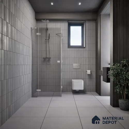 Plain Wall & Floor Tile TL 05350 F Neutra Cloud Gris 2 ft x 2 ft Vitrified Carving Matte Finish - 9 mm | Suitable for Bedroom, Balcony, Foyer, Dining