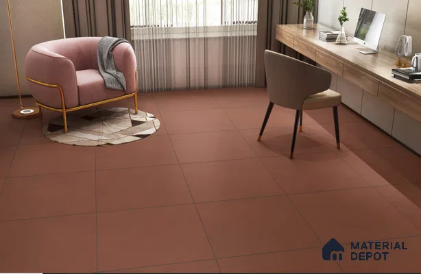 Plain Wall & Floor Tile TL 05350 G Neutra Cloud Terracotta 2 ft x 2 ft Vitrified Carving Matte Finish - 9 mm | Suitable for Bedroom, Balcony, Foyer, Dining