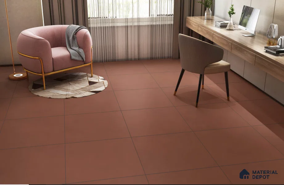 Plain Wall & Floor Tile TL 05350 G Neutra Cloud Terracotta 2 ft x 2 ft Vitrified Carving Matte Finish - 9 mm | Suitable for Bedroom, Balcony, Foyer, Dining