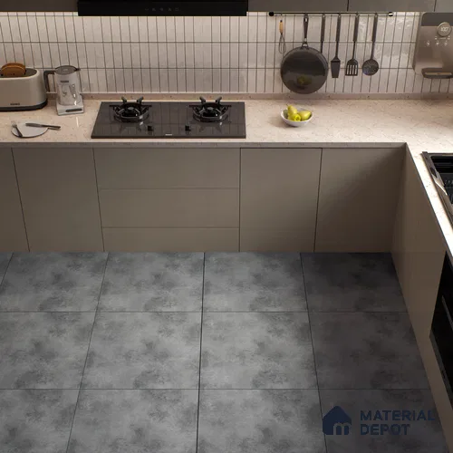 Cement Wall & Floor Tile TL 05351 D Neutra Impex Mix Grey 2 ft x 2 ft Vitrified Plain Matte Finish - 9 mm | Suitable for Bedroom, Balcony, Foyer, Dining