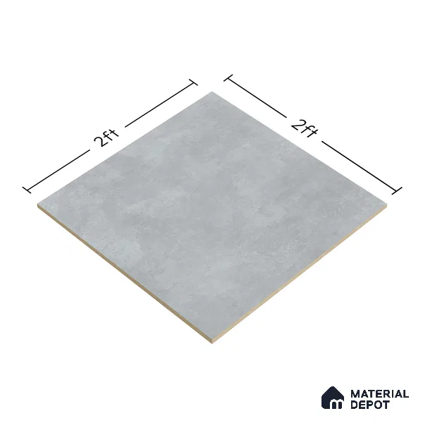 Rustic Wall & Floor Tile TL 05351 Neutra Impex White 2 ft x 2 ft Vitrified Plain Matte Finish - 9 mm | Suitable for Bedroom, Balcony, Foyer, Dining