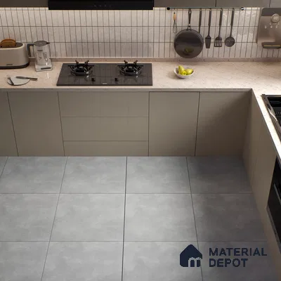 Rustic Wall & Floor Tile TL 05351 Neutra Impex White 2 ft x 2 ft Vitrified Plain Matte Finish - 9 mm | Suitable for Bedroom, Balcony, Foyer, Dining