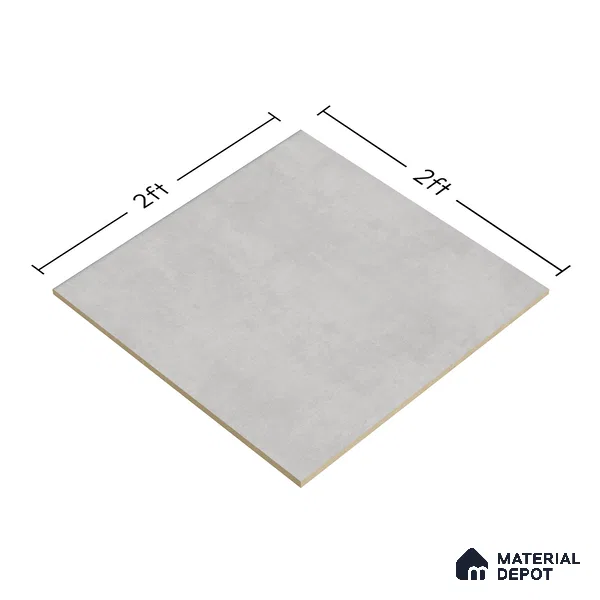 Plain Wall & Floor Tile TL 05352 B Neutra Maser Grey 2 ft x 2 ft Vitrified Matte Finish - 9 mm | Suitable for Bedroom, Balcony, Foyer, Dining