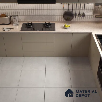 Plain Wall & Floor Tile TL 05352 B Neutra Maser Grey 2 ft x 2 ft Vitrified Matte Finish - 9 mm | Suitable for Bedroom, Balcony, Foyer, Dining