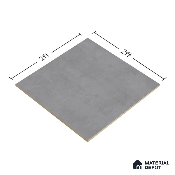 Plain Wall & Floor Tile TL 05352 C Neutra Maser Smoke 2 ft x 2 ft Vitrified Matte Finish - 9 mm | Suitable for Bedroom, Balcony, Foyer, Dining (Sample)