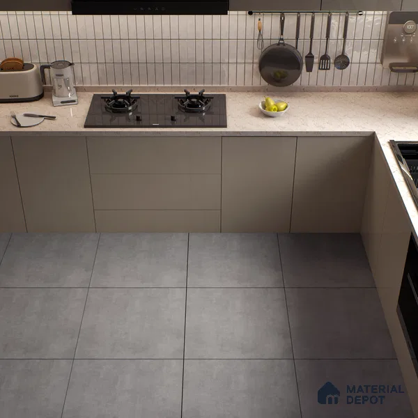 Plain Wall & Floor Tile TL 05352 C Neutra Maser Smoke 2 ft x 2 ft Vitrified Matte Finish - 9 mm | Suitable for Bedroom, Balcony, Foyer, Dining (Sample)