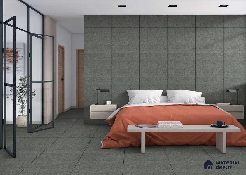 Stone Wall & Floor Tile TL 05353 C Neutra Morenova Grigio 2 ft x 2 ft Vitrified Matte Finish - 9 mm | Suitable for Bedroom, Balcony, Foyer, Dining (Sample)