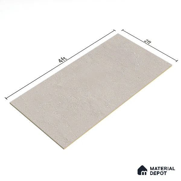 Stone Wall & Floor Tile TL 06205 Proactylix Pearl Plain 4 ft x 2 ft Vitrified Matte Finish - 9 mm (Random Design 4) | Suitable for Living Room, Bedroom, Bathroom & Kitchen
