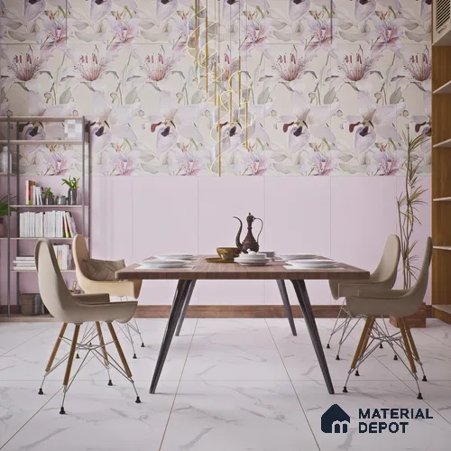 Plain Floor & Wall Tile TL 06223 Mellow Crimson Glow 4 ft x 2 ft Vitrified Matte Finish - 9 mm | Suitable for Living Room, Bedroom, Bathroom & Kitchen