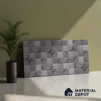 Highlighter Wall Tile TL 05484 D Lustra Foggy Ash Decor 2 ft x 1 ft Ceramic Satin Finish - 9 mm | Suitable for Bathroom, Kitchen (Sample)