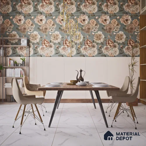 Plain Floor & Wall Tile TL 06222 Mellow Parisian Flair 4 ft x 2 ft Vitrified Matte Finish - 9 mm | Suitable for Living Room, Bedroom, Bathroom & Kitchen