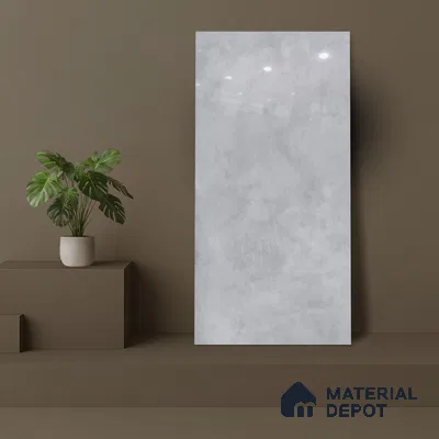 Plain Wall Tile TL 05523 Prestige Imperial White 2 ft x 4 ft Vitrified High Gloss Finish - 9 mm | 4 Random Design | Suitable for Living Room, Bedroom, Bathroom (Sample)
