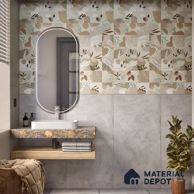 Plain Wall Tile TL 05523 Prestige Imperial White 2 ft x 4 ft Vitrified High Gloss Finish - 9 mm | 4 Random Design | Suitable for Living Room, Bedroom, Bathroom (Sample)