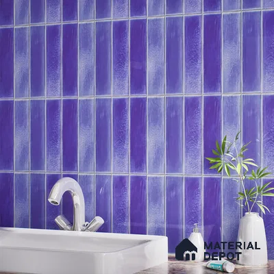 Subway Wall Tile TL 05629 B Tones Lustre Varde 1 ft x 1 ft Ceramic Glossy Finish - 9 mm | Suitable for Bathroom, Kitchen Backsplash | Please Expect a Slight Variation of Pattern (Sample)