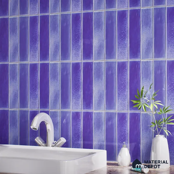 Subway Wall Tile TL 05629 B Tones Lustre Varde 1 ft x 1 ft Ceramic Glossy Finish - 9 mm | Suitable for Bathroom, Kitchen Backsplash | Please Expect a Slight Variation of Pattern (Sample)