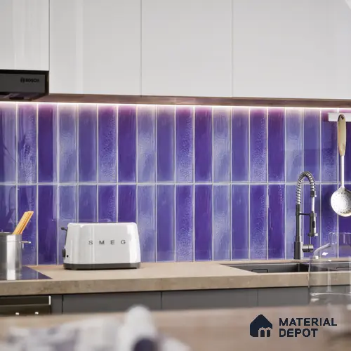 Subway Wall Tile TL 05629 B Tones Lustre Varde 1 ft x 1 ft Ceramic Glossy Finish - 9 mm | Suitable for Bathroom, Kitchen Backsplash | Please Expect a Slight Variation of Pattern
