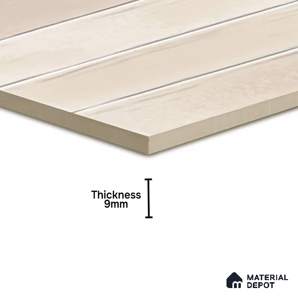 Subway Wall Tile TL 05629 Tones Lustre Cream 1 ft x 1 ft Ceramic Glossy Finish - 9 mm | Suitable for Bathroom, Kitchen Backsplash | Please Expect a Slight Variation of Pattern (Sample)