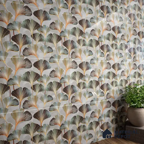 Tropical Wall Tile TL 05524 C Prestige Majestic Jade Decor 2 ft x 4 ft Vitrified High Gloss Finish - 9 mm  | Suitable for Living Room, Bedroom, Bathroom