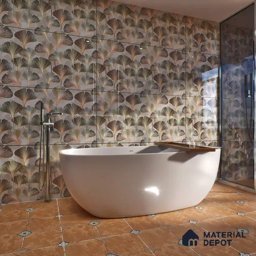 Tropical Wall Tile TL 05524 C Prestige Majestic Jade Decor 2 ft x 4 ft Vitrified High Gloss Finish - 9 mm | Suitable for Bathroom, Accent/Feature Wall, Foyer
