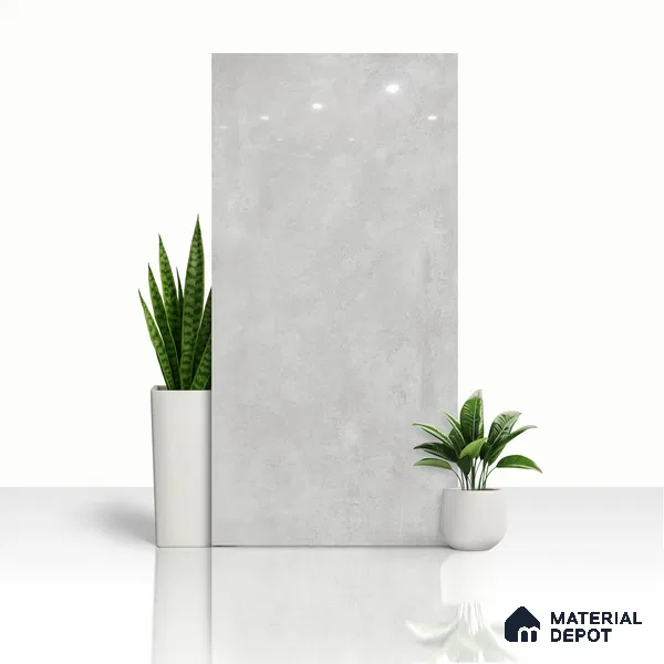 Plain Wall Tile TL 05524 Prestige Majestic Slate 2 ft x 4 ft Vitrified High Gloss Finish - 9 mm | 4 Random Design | Suitable for Living Room, Bedroom, Bathroom